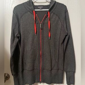 Eddie Bauer Full Zip Hoodie Jacket Gray Orange Outdoor Warm Women’s L